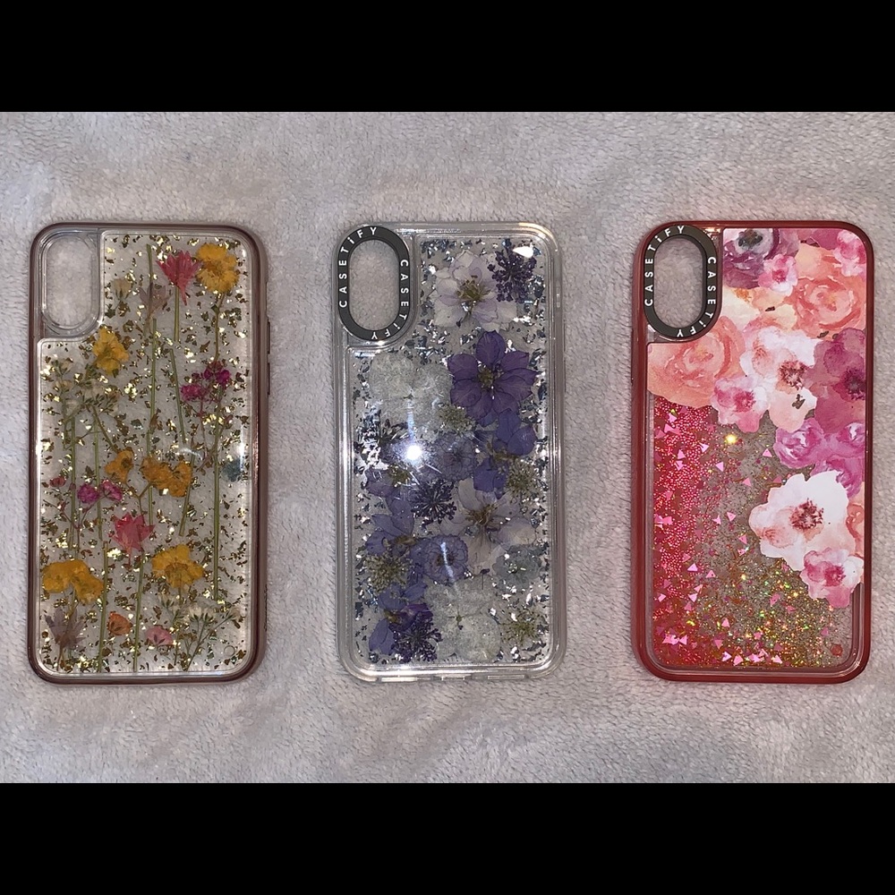 Casetify flower and glitter cases iPhone X